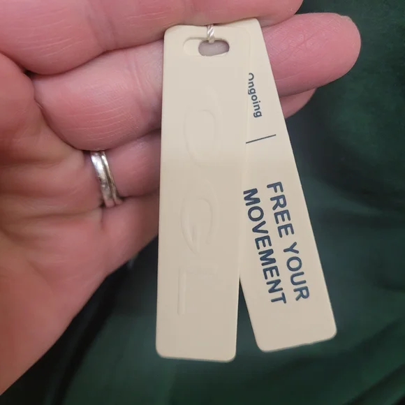 OGL Move Size L Surplice Wrap Midi Dress Green Long Sleeve Eco-Mousse Stretch - Picture 13 of 16